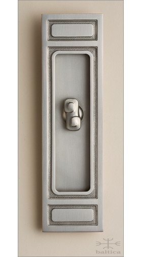 Sundance recessed pull W, 204mm w/ turnpiece - antique nickel - Custom Door Hardware