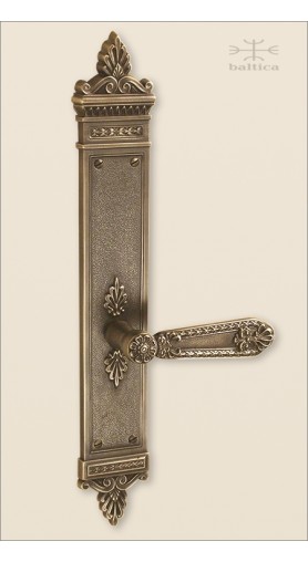 Anastasia backplate P & lever - antique brass - Custom Door Hardware