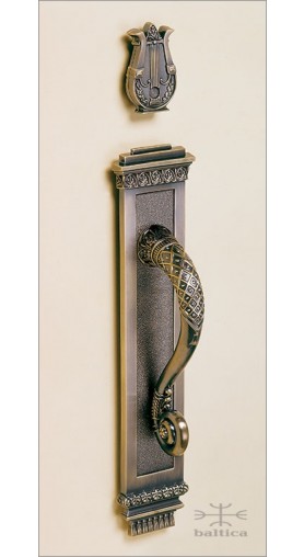Anastasia door pull & backplate 39cm - antique bronze - Custom Door Hardware