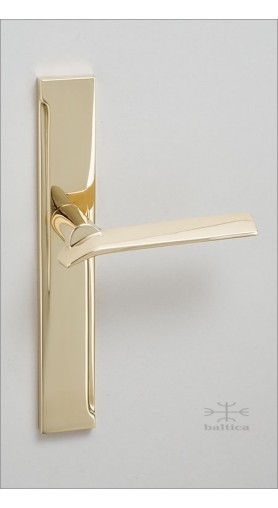 Brim backplate & lever - polished brass - Custom Door Hardware
