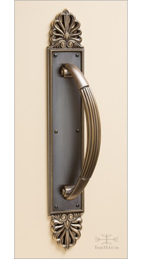Dublin backplate I & door pull - antique brass - Custom Door Hardware