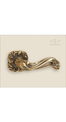 Flora lever & rose - antique brass - Custom Door Hardware