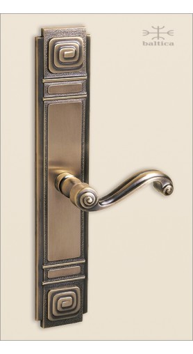 Sundance backplate 31.7cm & lever - antique bronze - Custom Door Hardware