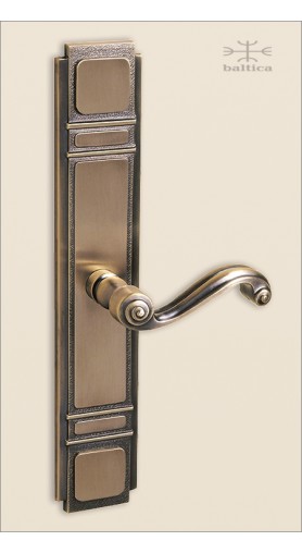 Sundance backplate II, 31.7 cm& lever - antique bronze - Custom Door Hardware 