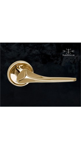 Vik lever & rose - polished brass - Custom Door Hardware2