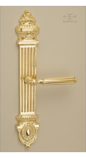 Augustus backplate & Gabriel lever - polished brass - Custom Door Hardware