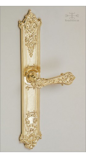 Aurelia backplate B, 39.5cm & lever - polished brass - Custom Door Hardware