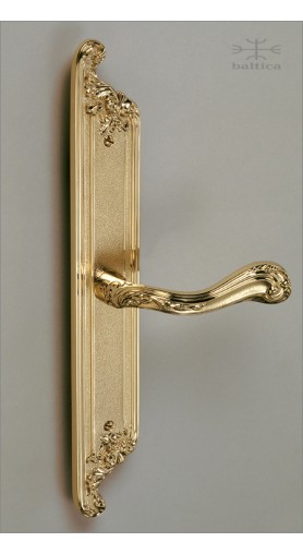 Chambord backplate & lever | polished brass | Custom Door Hardware