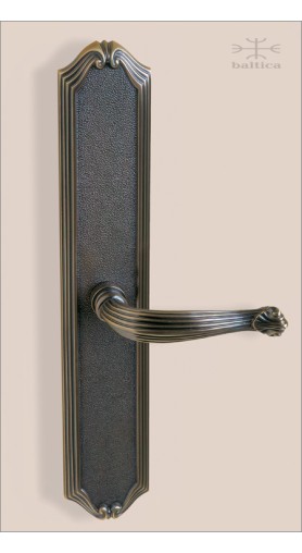 Chartres backplate 31.7cm & lever | antique bronze | Custom Door Hardware