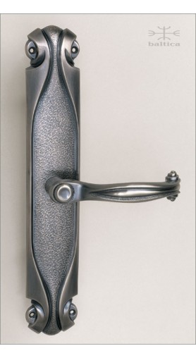 Cortina backplate 31.2cm & lever - antique nickel - Custom Door Hardware 