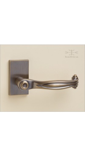 Cortina lever & rose RC - antique brass - Custom Door Hardware 