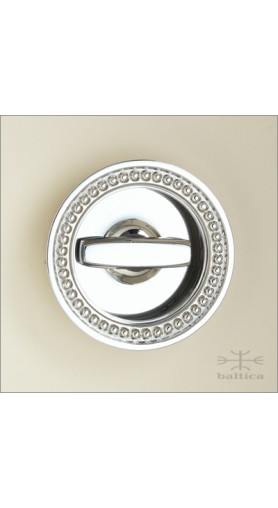 Cranwell recessed pull round, w turnpiece | polished nickel | Custom Door Hardware