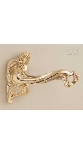 Dalia lever W & rose W - polished bronze - Custom Door Hardware