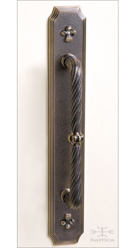Davide door pull L & backplate P41 - antique brass - Custom Door Hardware
