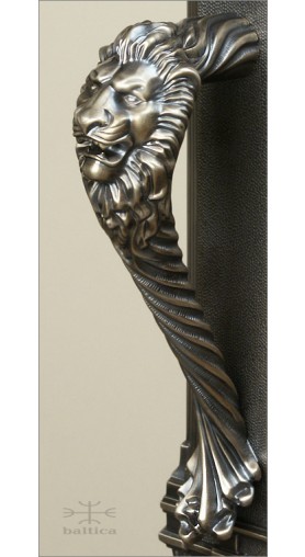Davide door pull Lion II, 21cm | antique bronze | Custom Door Hardware