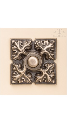 Davide Leaf bell button - antique bronze - Custom Door Hardware