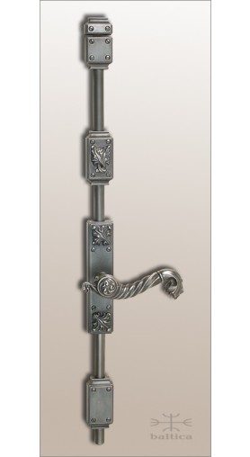 Davide Leaf cremone bolt - antique nickel - Custom Door Hardware
