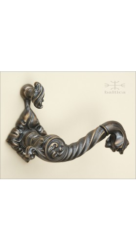 Davide Leaf lever & Leaf I rose, privacy w/ turnpiece - antique bronze - Custom Door Hardware