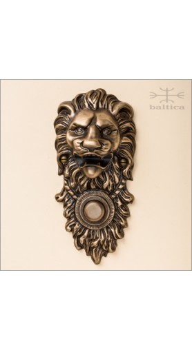 Davide Lion bell button - antique bronze - Custom Door Hardware