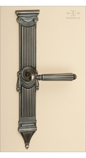 Gabriel backplate A, 36.5cm & lever - antique nickel - Custom Door Hardware2