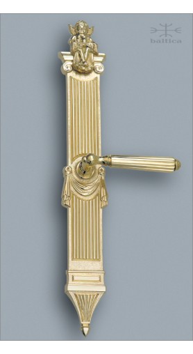 Gabriel backplate T, 41cm & lever | polished brass | Custom Door Hardware