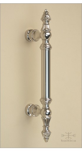 Gabriel cabinet pull D1 c-c 4 inch wo knurling | polished nickel | Custom Door Hardware