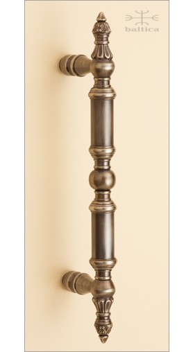 Gabriel door pull B, c-c 8 inch - antique brass  - Custom Door Hardware 