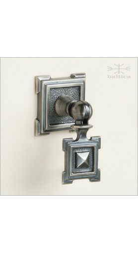 Gabriel turnpiece, hinged w/ rose | antique nickel | Custom Door Hardware