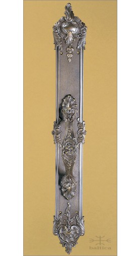 Ilyria backplate 64.5cm & Aurelia door pull I - antique bronze - Custom Door Hardware