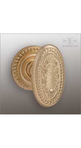 Laureatas door knob & rose 55mm - polished bronze - Custom Door Hardware 