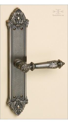 Manifesto backplate 30.3cm & lever - antique brass - Custom Door Hardware
