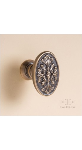 Manifesto cabinet knob, oval | antique bronze | Custom Door Hardware