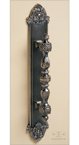 Manifesto door pull 32.8cm & backplate 53cm - antique bronze - Custom Door Hardware