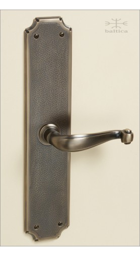Riverwind backplate 35.6cm & lever | antique bronze | Custom Door Hardware