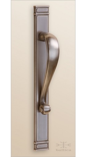 Riverwind door pull & Sundance backplate 380x44mm - antique bronze - Custom Door Hardware 