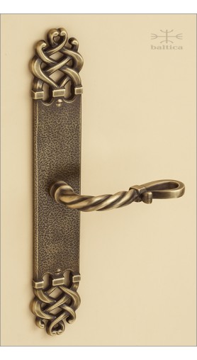 Telluride backplate 31.6cm & lever - antique brass - Custom Door Hardware