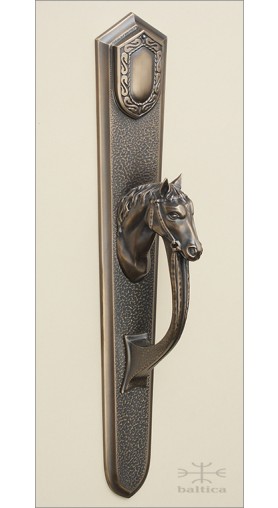 Telluride door pull H & backplate 47cm - antique bronze - Custom Door Hardware