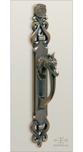 Telluride door pull H & backplate 52cm - antique bronze - Custom Door Hardware