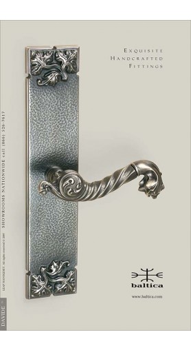 Davide Leaf backplate & lever - antique nickel - Luxury Door Hardware 