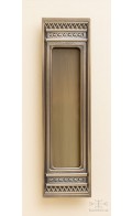 Anastasia recessed pull W,rectangle - antique brass - Custom Door Hardware