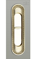 Anastasia recessed pull oval W with turnpiece - polished brass - Custom Door Hardware