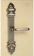 Augustus backplate & Gabriel lever - antique brass - Custom Door Hardware 