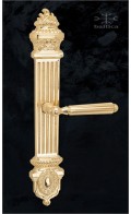 Augustus backplate & Gabriel lever - polished bronze - Custom Door Hardware 