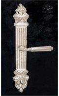 Augustus backplate & Gabriel lever - polished nickel - Custom Door Hardware 