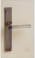 Brim backplate & lever - antique bronze - Custom Door Hardware