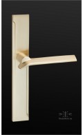 Brim backplate & lever - satin brass - Custom Door Hardware