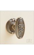 Chartres door knob w/ monogram KAH & rose 52mm - antique brass - Custom Door Hardware