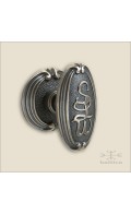 Chartres door knob w/ monogram SLW & rose 52mm - antique bnickel - Custom Door Hardware