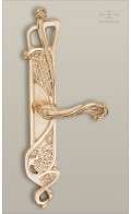 Dalia backplate 38cm & lever - polished bronze - Custom Door Hardware