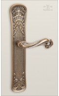 Dalia backplate T, 32.8cm & lever - antique bronze - Custom Door Hardware